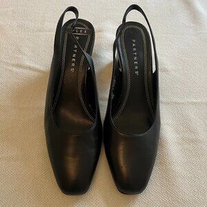 Partners Black Slingback Heels - size 6